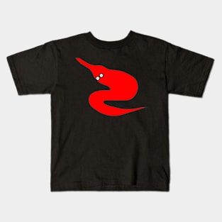 Red Worm On A String Kids T-Shirt